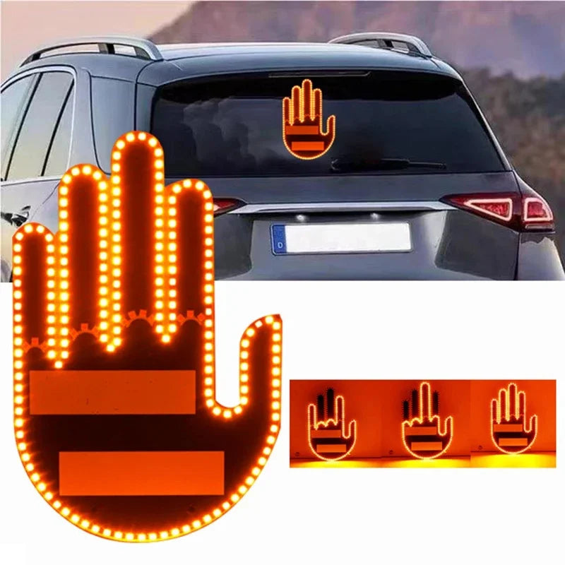 Remote-Controlled Middle Finger Car Light