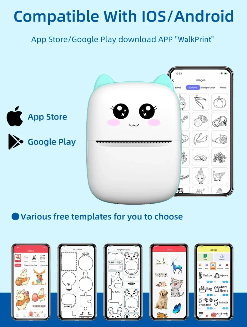 Mini Portable Thermal Photo Printer For Android & iOS