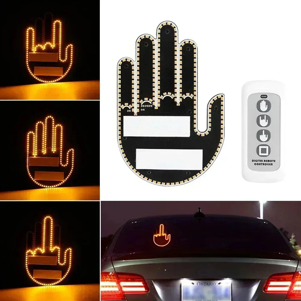 Remote-Controlled Middle Finger Car Light