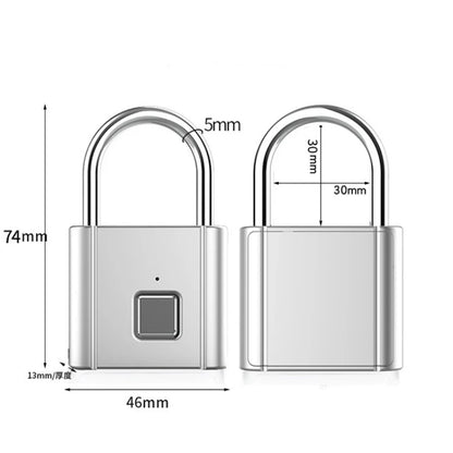 Biometric Fingerprint Padlock – USB Rechargeable & Waterproof