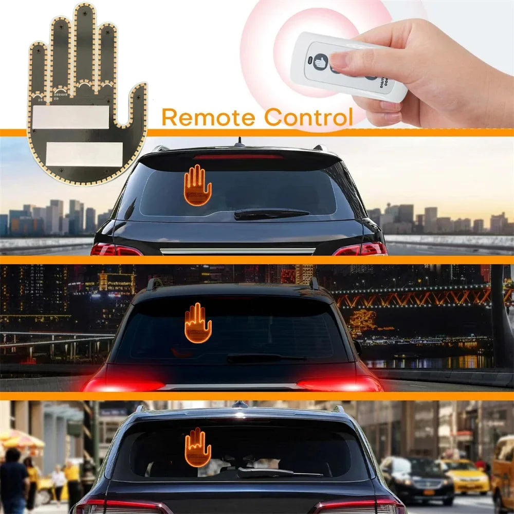 Remote-Controlled Middle Finger Car Light