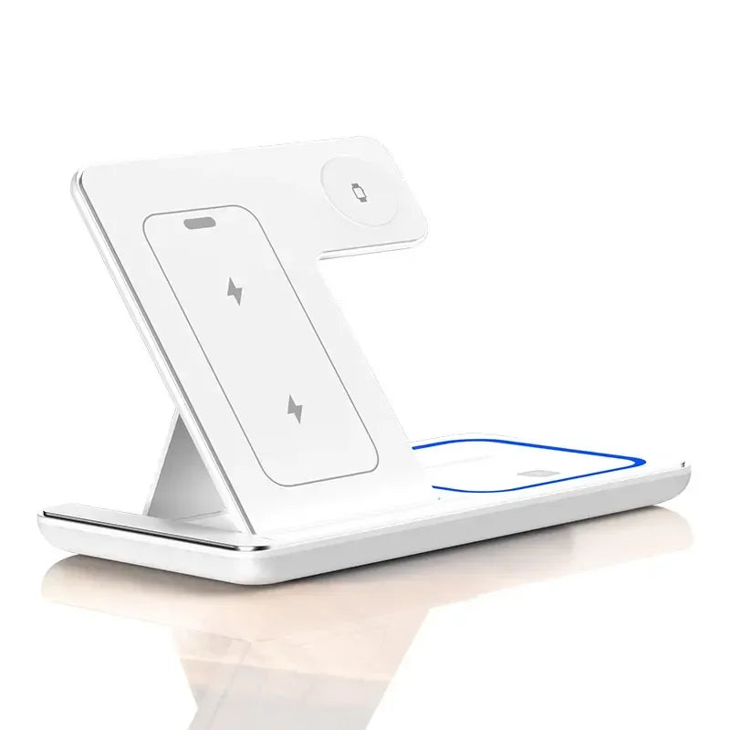 30W 3-in-1 Fast Wireless Charger Stand for iPhone, Apple Watch, AirPods