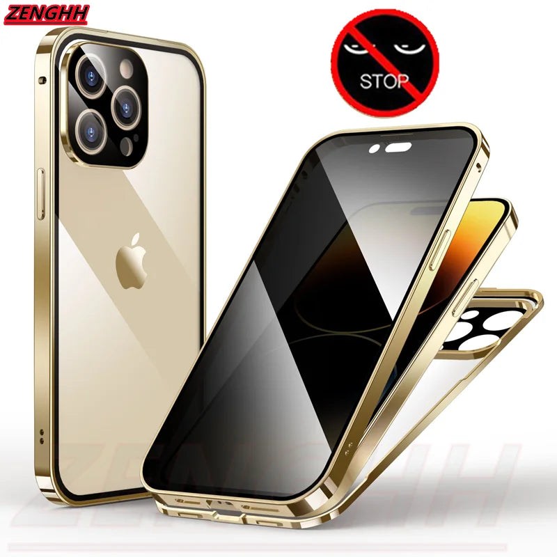 iPhone Magnetic Privacy Case with Camera Protection - iPhone 12 to 16 Pro Max