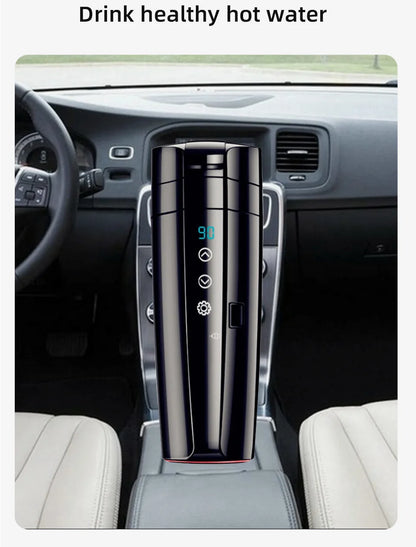 12V Stainless Steel Car Heating Cup with Smart Touch Control