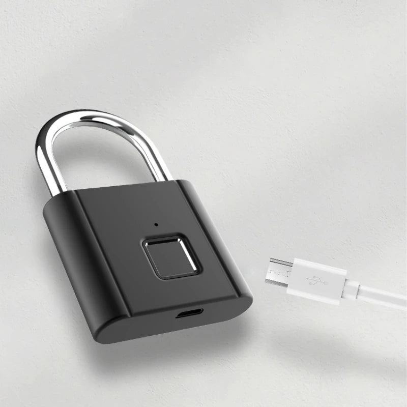 Biometric Fingerprint Padlock – USB Rechargeable & Waterproof