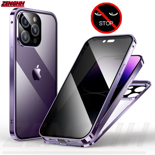 iPhone Magnetic Privacy Case with Camera Protection - iPhone 12 to 16 Pro Max